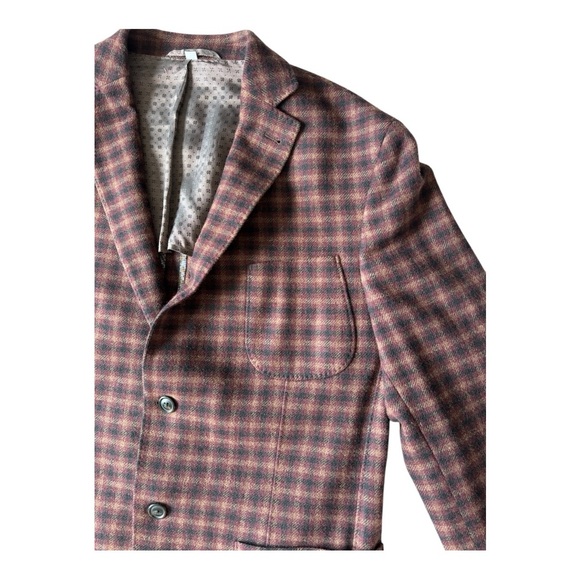 JKT  New York 100% wool men’s 2 button closure plaid blazer coat rn#98302 | 40R - Picture 12 of 16